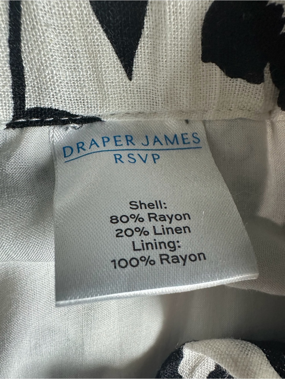 Draper James RSVP Wide Leg Pants Womens XXL Black White Floral Linen Blend Beach - Picture 7 of 8